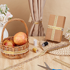 Жаккардовые ленты из полиэстера с цветочным узором в этническом стиле&nbsp;DIY-WH0656-63A