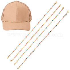 4 шт. 4 цвета латунная эмалированная цепочка для изготовления браслета AJEW-TAC00047