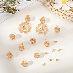 10 шт. латунные серьги-гвоздики KK-BBC0020-90