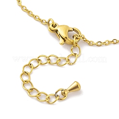 Ионное покрытие (IP) 304 нержавеющая сталь и пластиковый трос звенья браслеты для женщин BJEW-H606-13G