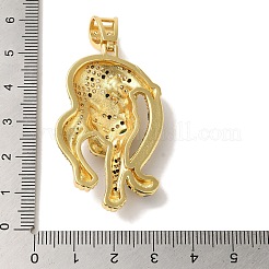 Ciondoli in ottone placcato a cremagliera con micro pavé di zirconi neri&nbsp;KK-P267-03A-G