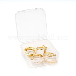 6 pz 6 stili regolabili in ottone micro pavé di anelli per polsini con zirconi trasparenti&nbsp;RJEW-LS0001-21G