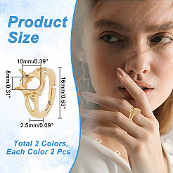 4 шт. 2-цветные регулируемые латунные оправы для колец-солитеров KK-AR0003-80