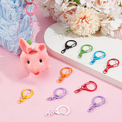 36 шт. 9-цветный цинковый сплав с вращающимися застежками для брелка FIND-PH0027-08