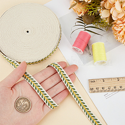 20 ярд ленты из полиэстера с вышивкой в этническом стиле и листьями OCOR-WH0070-109C