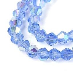 Ab couleur plaqué perles de verre transparent brins&nbsp;GLAA-G127-01-01P