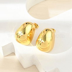 女性用ティアドロップ 304 ステンレススチール スタッド イヤリング  ゴールドカラー  20x15mm&nbsp;EJEW-A125-64G
