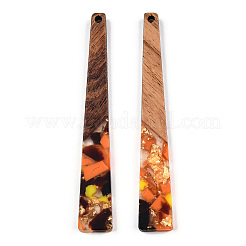 Большие подвески из прозрачной смолы и орехового дерева RESI-TAC0017-46-D03