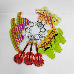 Cinco de mayo непрозрачные печатные акриловые подвесные маркеры петель с замком HJEW-AB00177