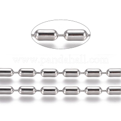変色しない304ステンレススチールボールチェーン  ステンレス鋼色  コラム：6x3mm&nbsp;CHS-L024-026E