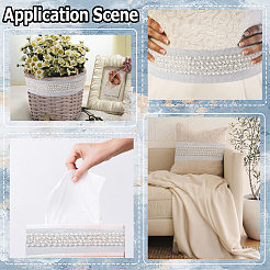 Отделка кружевом из полиэстера и пластиковых бусин OCOR-WH20005-45C