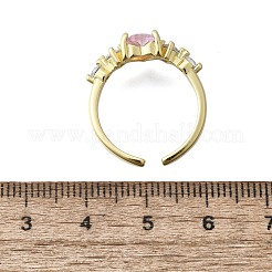 Открытые манжеты из латуни с микропаве и цирконием для женщин RJEW-F179-03G