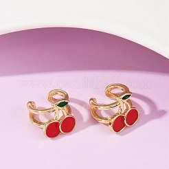 Серьги-манжеты с эмалью из латуни&nbsp;EJEW-Q045-01G