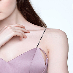 1 paio di spalline per reggiseno antiscivolo regolabili con catena di strass in ottone&nbsp;DIY-LP0004-09B