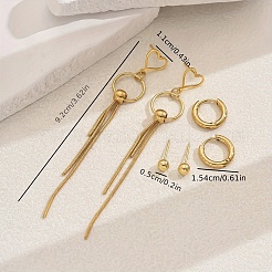Edelstahlring-Quastenohrring-Sets&nbsp;LS-OV1980-3