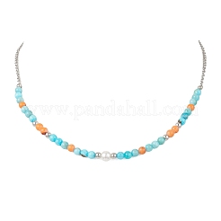 3 шт. 3-цветные круглые бусины из натурального персидского нефрита NJEW-JN05624