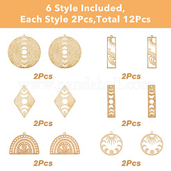 12шт 6 латунные подвески KK-FH0005-98