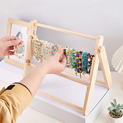 3-stufiger Armband-Organizer-Displayständer aus Holz&nbsp;ODIS-WH0043-263A