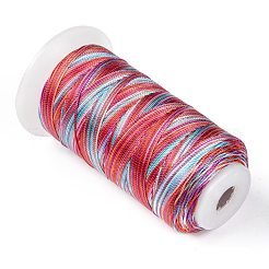 セグメント染色ラウンドポリエステルミシン糸  手縫い・ミシン用  タッセル刺繡  クリムゾン  12プライ  0.8mm  約300m /ロール&nbsp;OCOR-Z001-B-15