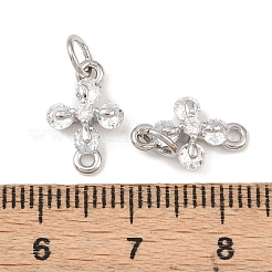 Подвески-соединители с прозрачными кубическими циркониями из латуни&nbsp;KK-G544-16P