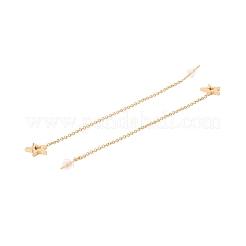 Длинная цепочка с серьгами-гвоздиками со звездами&nbsp;EJEW-A067-12G