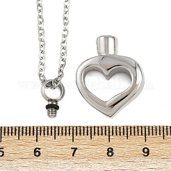 304 нержавеющая сталь кулон в форме сердца урна для праха домашних животных ожерелья&nbsp;LS-NJEW-S455-03P