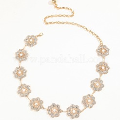Сплав кристалл горный хрусталь с имитацией жемчуга цветок звено цепи пояса для женщин FS-WGCF5A6-01