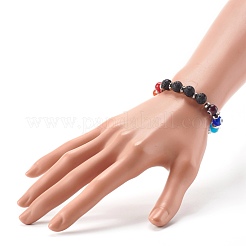 Стрейч-браслеты ручной работы с дурным глазом лэмпворк из бусин&nbsp;BJEW-JB06467