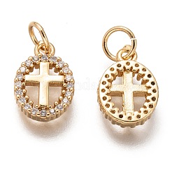 Латунные микропаве прозрачные кубические циркониевые подвески ZIRC-C020-62G