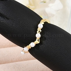 Открытые манжеты для женщин из латуни в форме сердца&nbsp;LS-RJEW-R011-02G