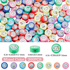200 pièce de perles en argile polymère imprimées à la main&nbsp;CLAY-PA0001-54