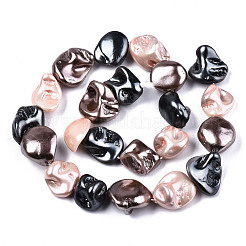 Fils de perles de coquille d'eau douce naturelles galvanisées&nbsp;SHEL-R113-01A