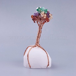 7 chakra arbre de vie naturel en pierres précieuses mélangées&nbsp;G-P417-01