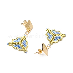 Бусины miyuki delica и серьги-гвоздики из нержавеющей стали 304&nbsp;EJEW-MZ00418-02