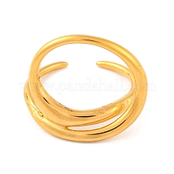 イオンプレーティング（IP）304ステンレススチールリングカフ指輪女性用  ゴールドカラー  20mm  usサイズ7（17.3mm）&nbsp;RJEW-S414-53B-G