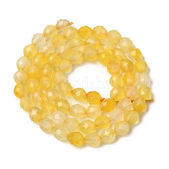 染色・加熱された天然の黄色瑪瑙ビーズ連売り  多面カット  ライス  6~6.5x5~6mm  穴：1.2mm  約58~62個/連  14.57''~14.76''（37~37.5センチメートル）&nbsp;G-K376-F20-01