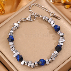 Braccialetti da uomo in acciaio inossidabile 304 e pepite acriliche con perline.&nbsp;WG97E6A-01