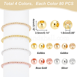 320 шт. 4-х видов латунных цельных бусин KK-PH0009-18