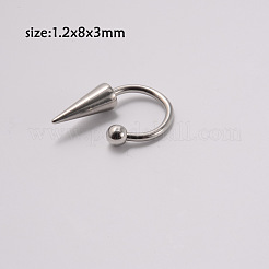 304ステンレスリップリング  コーン  ステンレス鋼色  8x3mm  ピン：1.2mm&nbsp;WG9501E-01
