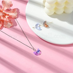 100шт гальваника прозрачная стеклянная бусина&nbsp;EGLA-SZ0001-42