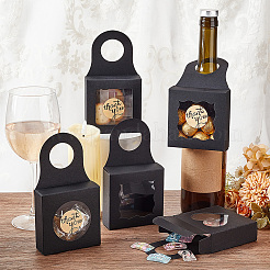 48 шт. 4-х стилевые квадратные подарочные коробки для хранения из крафт-бумаги с окном из ПВХ и ручкой с отверстием CON-PH0003-05A