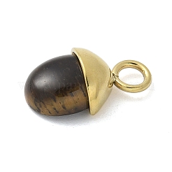 Подвески из натурального тигрового глаза из нержавеющей стали 304&nbsp;STAS-L277-07G-01