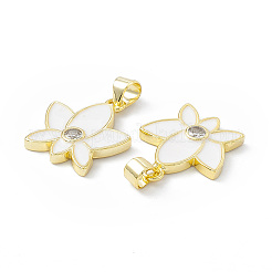Pendentifs en laiton émaillé de placage de crémaillère&nbsp;KK-B065-05G-03