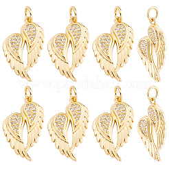 10pcs pendentifs en laiton micro pavé de zircone cubique&nbsp;ZIRC-BBC0003-79G