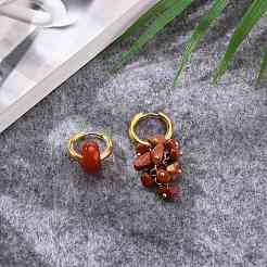 Асимметричные серьги с бусинами из натуральных камней EJEW-JE04353