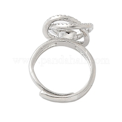 Цветочная латунь микропаве кубический цирконий регулируемые настройки кольца&nbsp;KK-K297-09P