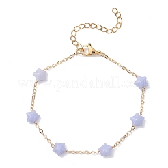 Браслеты из синтетического голубого кружевного агата с бусинами&nbsp;BJEW-JB12851-01