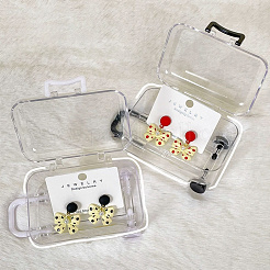 12 шт. чемоданы прозрачные пластиковые подарочные коробки для хранения конфет CON-CN0001-08