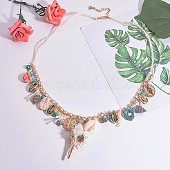 Набивные бусины из раковин каури SHEL-PH0001-08