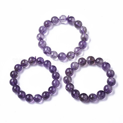 天然アメジストストレッチビーズブレスレット  ラウンド  内径：2-1/8インチ（5.5cm）  ビーズ：13mm&nbsp;G-R465-58C